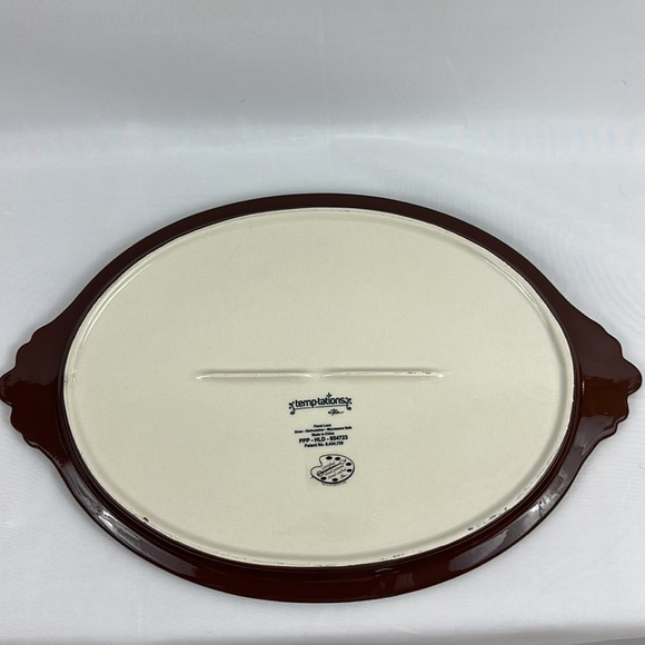 Temptations Brown Floral Lace 15 1/2”x 10” Serving Platter - Picture 7 of 10